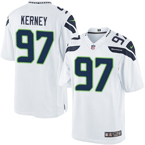 Men's Limited Patrick Kerney Nike Jersey White Road - #97 NFL Seattle Seahawks